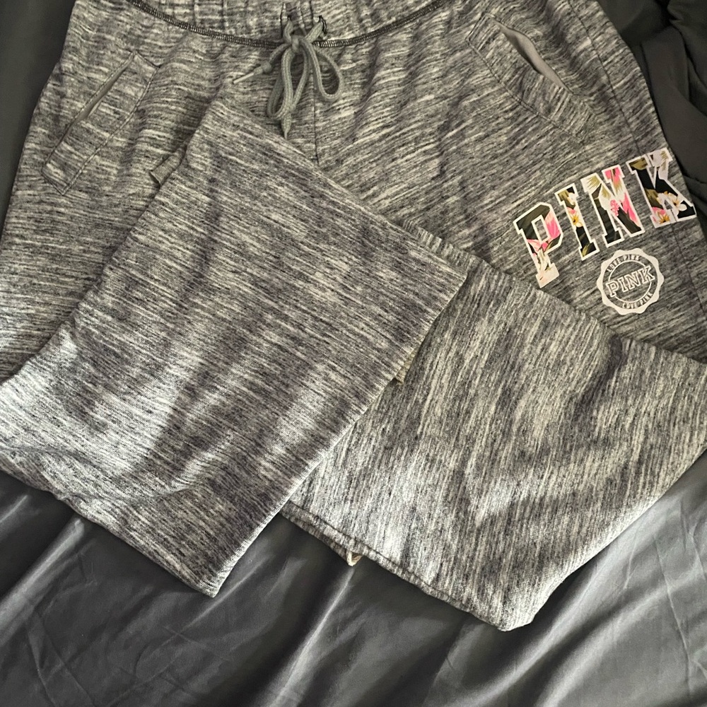 Victoria’s Secret pink boyfriend sweats tropical Large